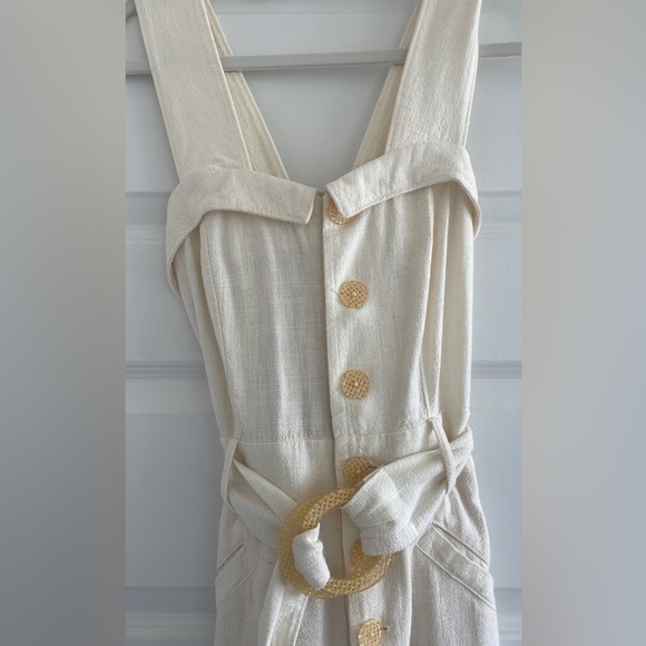 Anthropologie Cape Cod Linen Blend White Jumpsuit, Size US 2 - Picture 5 of 7